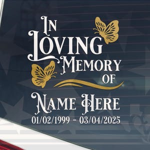In Loving Memory Butterflies Vinyl Decal | Memorial Vinyl Decal | Memorial Butterfly Vinyl Decal | Celebration of Life Vinyl Decal