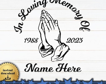 Praying Hands Memorial SVG: Funeral Design (Digital File)