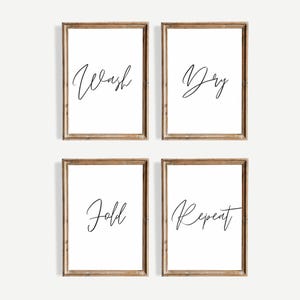 Laundry Room 4 Print Set| Laundry Room Printable Wall Decor| Laundry Room Wall Art | Laundry Room wall Decor | Laundry Room Prints
