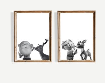 Rudolf mit der roten Nase Weihnachtsdrucke | Digitaler Download