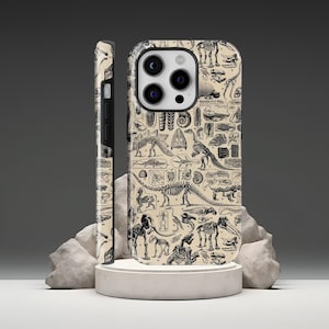 Dinosaurier Fossil Tough Handyhülle Dino Bones Cover für iPhone 16 15 Pro Max 14 13 12 Samsung A26 A35 A36 A55 A56 A05s S25 Google Pixel 9 8 7A