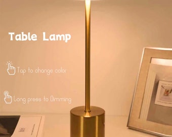Einfache wiederaufladbare LED-Touch-Tischlampe aus Metall