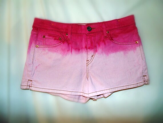 Pink Ombre Dip Dyed Levi Shorts - Etsy