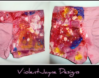 galaxy shorts  -PINK PASTEL GALAXY / nebula / space shorts size 9