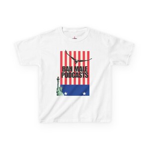 Ban Male Podcasts Baby Tee - T-Shirt for Feminists y2k Style Cropped Empowerment Political Funny Slogan Tee