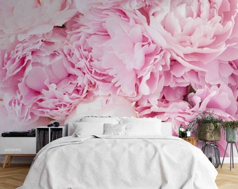 3D roze bloempatroon muur muurschildering | Schil en plak | Wanddecoratie | Verwijderbaar zelfklevend behang | Functiemuur
