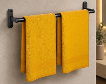 Matte Black 24 Inch Towel Rack Wall Mounted Rustproof Bathroom Organizer