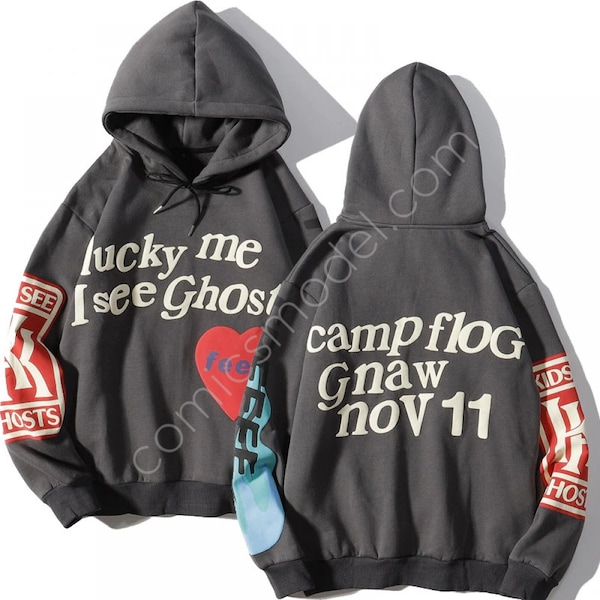 Kanye West sweatshirt hoodie "Lucky me I see ghost"