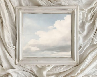 Wolken Gemälde / Ölgemälde / Druckbare digitale Kunst / Kunst / Abstrakte Kunst / Abstrakte Kunst / Quadratische Kunst / Pastellfarben / VA97