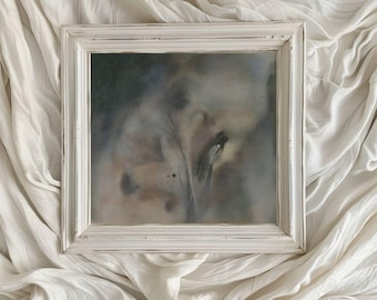 Abstrakte Malerei/ Ölgemälde/ Druckbare digitale Kunst/ Kunst auf Leinwand/ Stimmungsvolle Töne/ Organischer Fluss/ Quadratisches Kunstwerk/ Atmosphärisches Dekor/ VA109