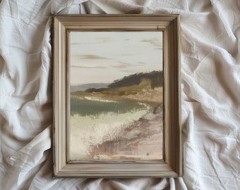 Druckbare Seelandschaft Öl Malerei / Vintage vertikale Kunst / Wellen / Innenarchitektur / Stillleben / Wand Kunst / Strand / Rustikal / Sofort Download / VA73