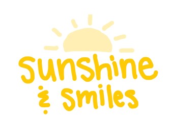 Sunshine & Smiles Vinyl Sticker, Cute 3" Waterproof sticker to decorate laptop, phone, water bottle, etc.