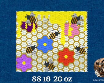 Honeycomb Bee SS16 20oz Rhinestone Tumbler Template Pattern - Etsy