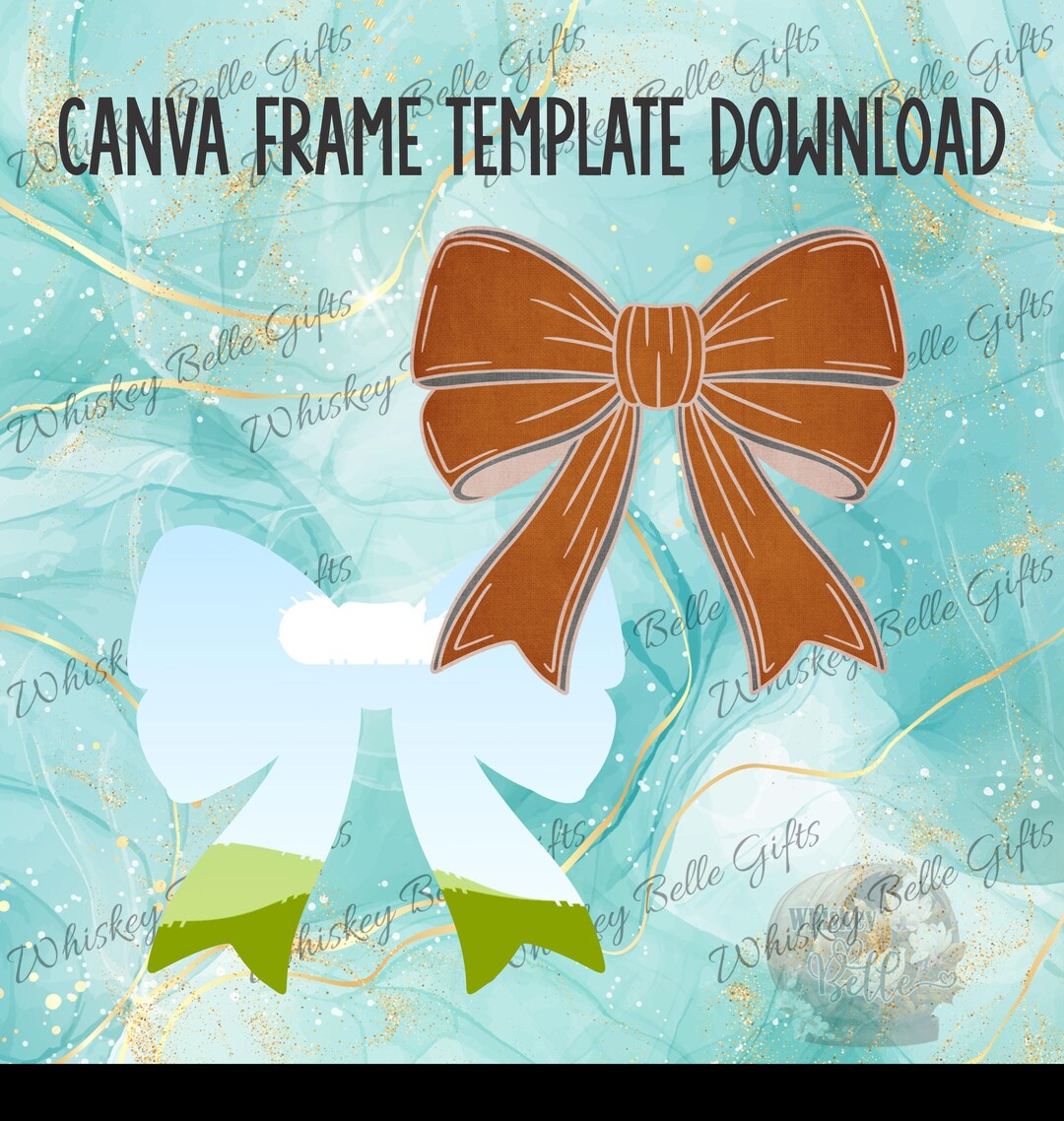 Bow Canva Frames Digital Download, Instant PNG Frames for Easy Design ...