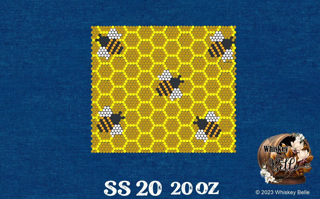 SS20 Honeycomb Bee 20oz Rhinestone Template SS20 Honeycomb Bee 20oz ...
