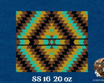 20oz 16ss Teal Aztec Rhinestone Template, Rhinestone Tumbler Pattern ...
