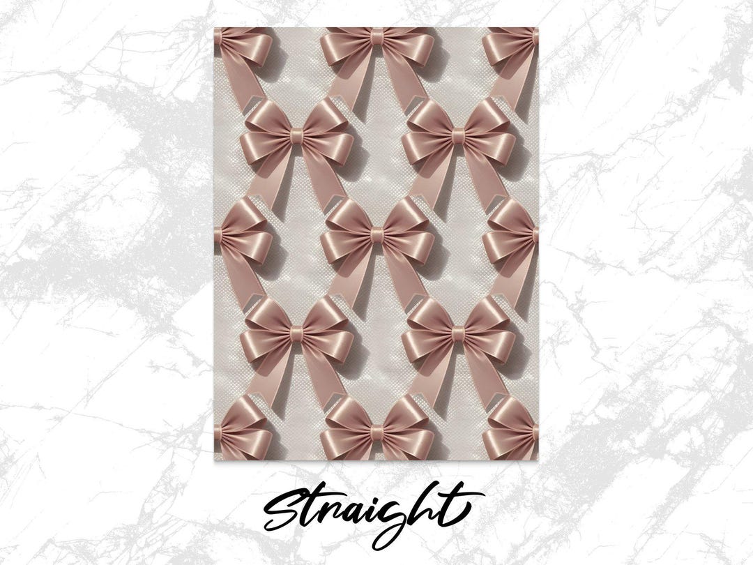 Cute Ribbon Bow Pattern Digital Paper, Pink Bow Seamless Design ...