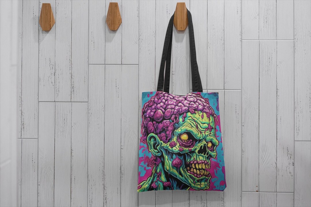 Halloween Zombie Chicken large organic tote bag main image 1