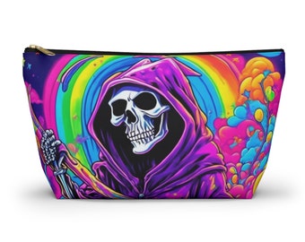 Custodia per accessori Nostalgia degli anni '90 di Grim Reaper arcobaleno con fondo a T