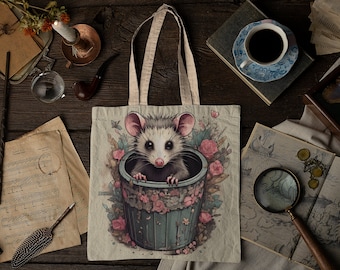 Grillige draagtas opossum Leuke eigenzinnige strandtas Cadeau voor dierenliefhebber