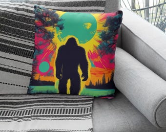 Quirky Bigfoot Pillow Pop Art Inspired Throw Pillow Housewarming Gift Dorm Room Decor For The Conspiracy Theorist With Removable Cover