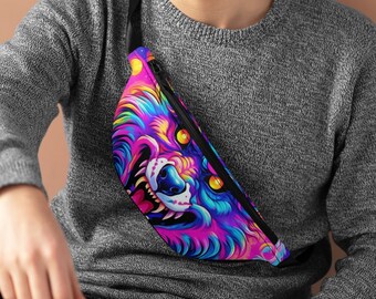 Rainbow Werewolf 90s Retro Fanny Pack