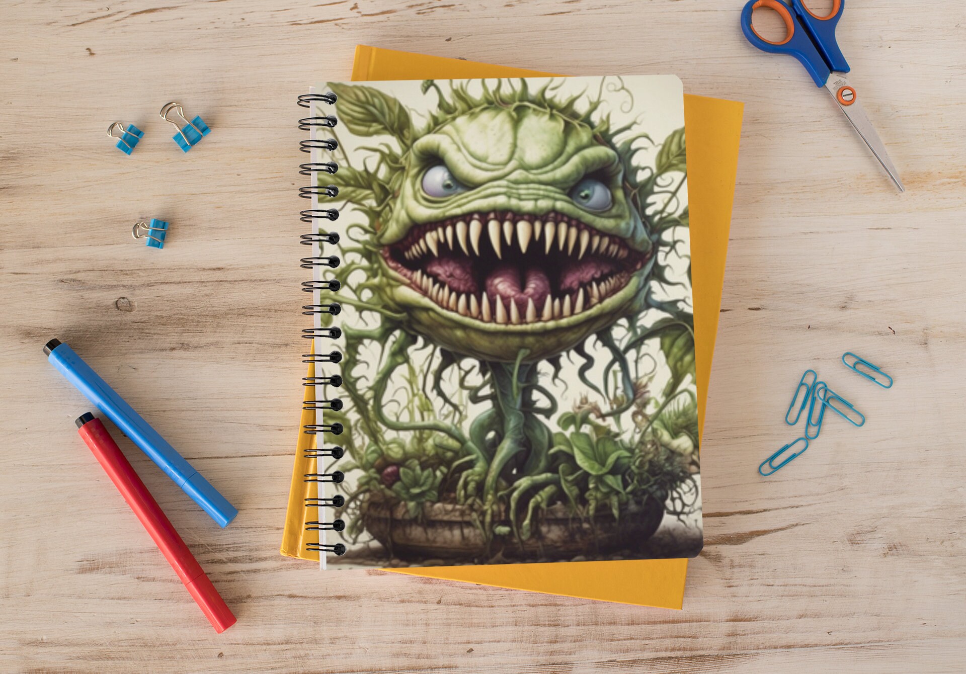 Carnivorous Plant Spiral Notebook | Gift for Halloween | Lined Notebook ...