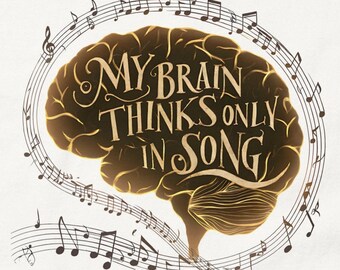 Mi cerebro piensa sólo en la canción Music Lover Tee