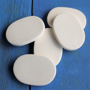 1 1/2&quot; Blank Ceramic Oval Pendants, Blank Clay Tiles for Mosaics, No Holes, Blank Bisque Oval Pendant to Paint, Base to Decorate for Painter