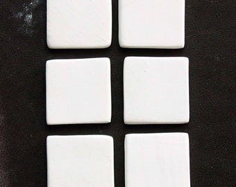Blank Ceramic Mini Square Cabochons or Tiles - Approx. 11/16 inch
