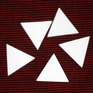 Almost 1 1/2&quot; Triangle Blank Ceramic Bisque Pendant for Jewelry Making, Necklace Base to Paint or Decorate, no hole, for Artist, Kids, DIY