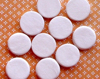 About 1/2" Blank Ceramic Circle Tiles With No Holes, Small Bisque Charm to Paint, Glaze or Decorate, Unfinished Base for Art, Jewelry Making
