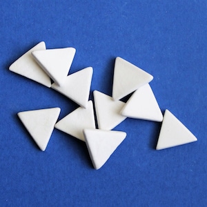 1/2&quot; Unglazed Ceramic Cabochons, Blank Ceramic, triangle, blank charms, ceramic bisque tiles, tiles to paint, bisque circles, blank