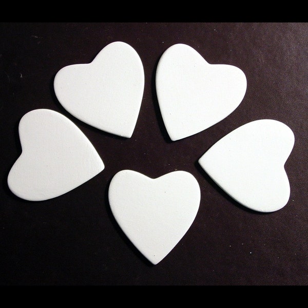 Jumbo Heart Pendant or Magnet- Approx. 2 in - Ceramic Bisque - no holes