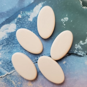 1 3/16&quot; Blank Ceramic Bisque Oval Pendants or Tiles with No Holes to Paint, Glaze, or Decorate for Jewelry, Mosaic Tiles, Crafts, or Art