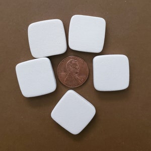 13/16&quot; Organic Square Ceramic Bisque Pendants or Tiles to Paint, Glaze or Decorate.  Plain Clay Base with No Holes for Jewelry, Crafts, Art