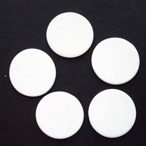 Almost 2" Blank Ceramic Circle Pendant, Unfinished Bisque, For DIY Jewelry Making, to Paint or Glaze, Two Inch Plain Round Tile With No Hole