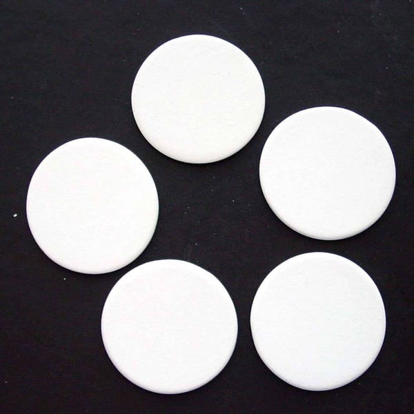 Almost 2" - Extra Large Blank Bisque Circle Pendants - no holes, ceramic bisque pendant, ceramic blank, Blank Ceramic Circle Tile