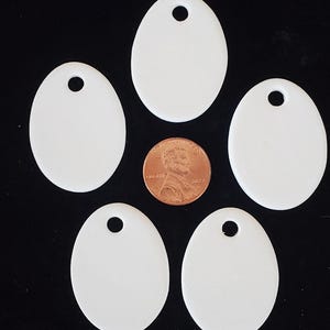 1 3/8&quot; Blank Ceramic Oval Pendants with Holes for Necklace Jewelry, Unfinished Bisque Tiles to Paint, Decorate, or Glaze
