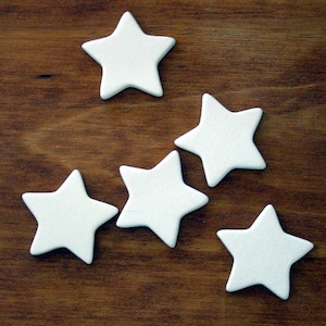 1 1/8" Blank Bisque Star Pendants With No Holes, Ceramic Bisque Base to Paint or Decorate, Clay Tile for Magnets, Altered Art, Mosaics,