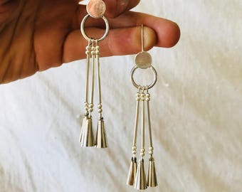 Mapuche Earrings. Chile. Fine Silver .950