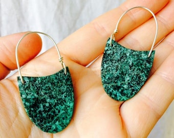 African Turquoise And Sterling Earrings
