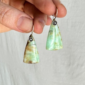 Chrysoprase & Sterling Silver Earrings. 0846