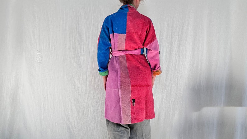 Vintage Kantha Color Block Coat. image 3