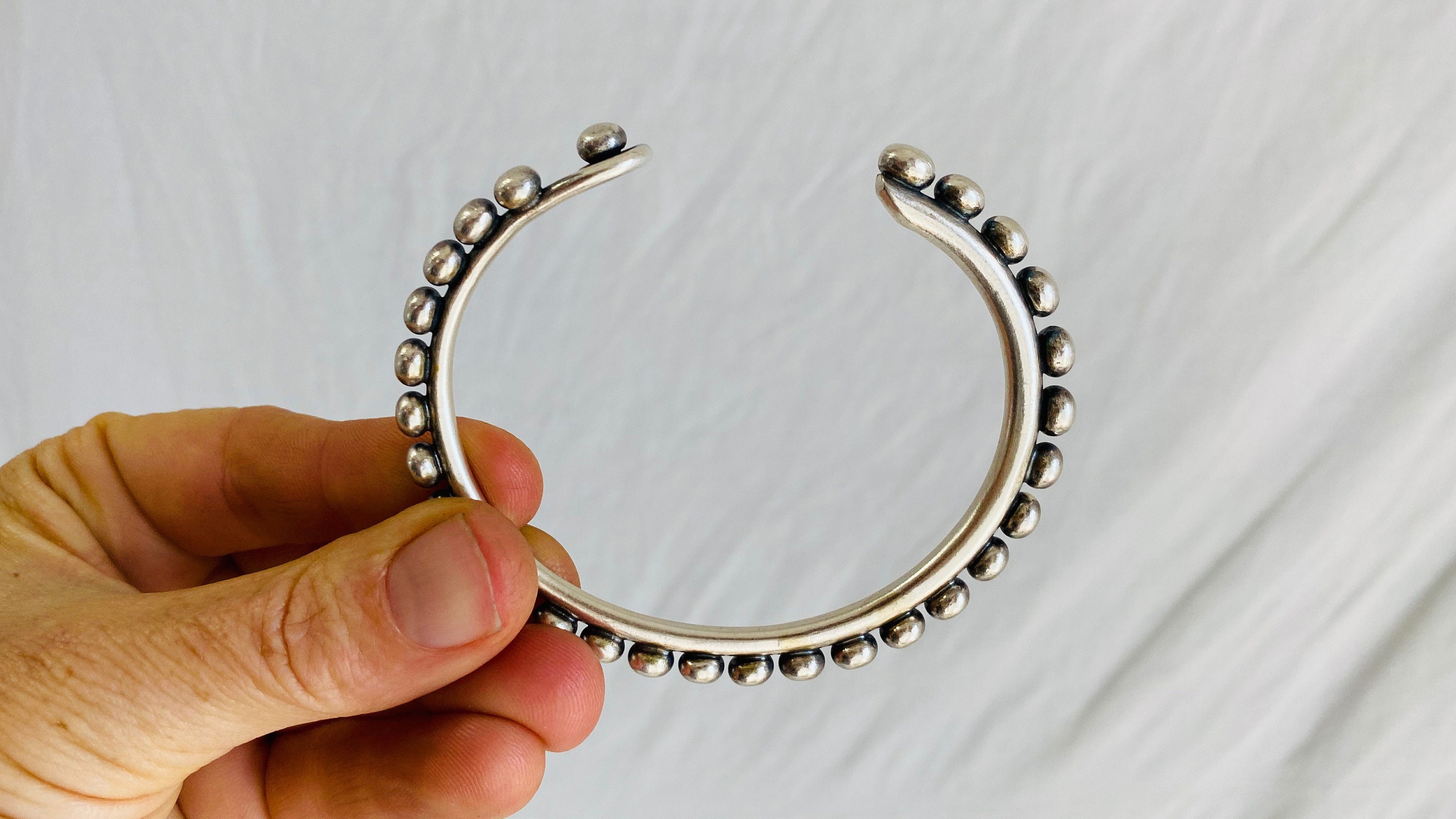 Trio of Three Silver Bangles From the Karen Hill Tribe of Trio of Three Silver Bangles From the Karen Hill Tribe of