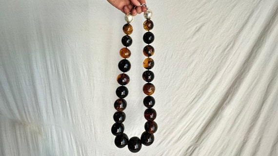 Huge Graduated Amber Round Bead Necklace. Dramati… - image 2