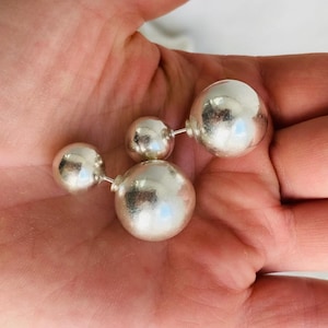 Silver Barbell Earrings. Thailand. 0116