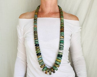 Mayan Guatemalita Jade Heishi Necklace. Guatemalan.