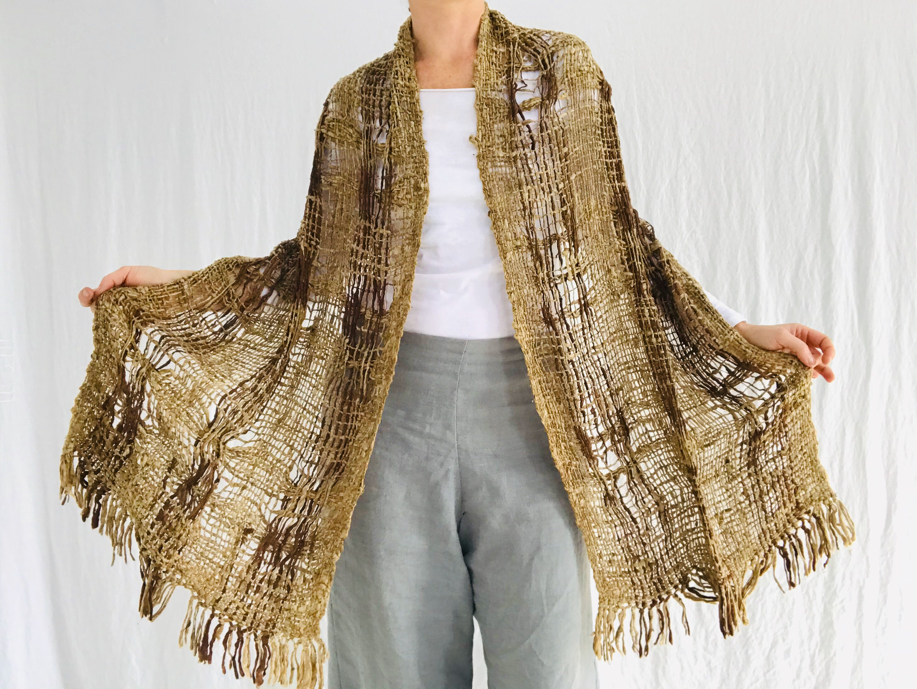 Natural Wild Silk Scarf Handwoven from Madagascar Accessories Scarves & Wraps Shawls & Wraps 