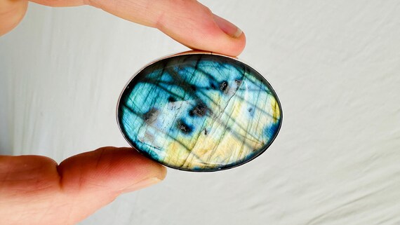 Adjustable Labradorite Sterling Silver Cocktail R… - image 3